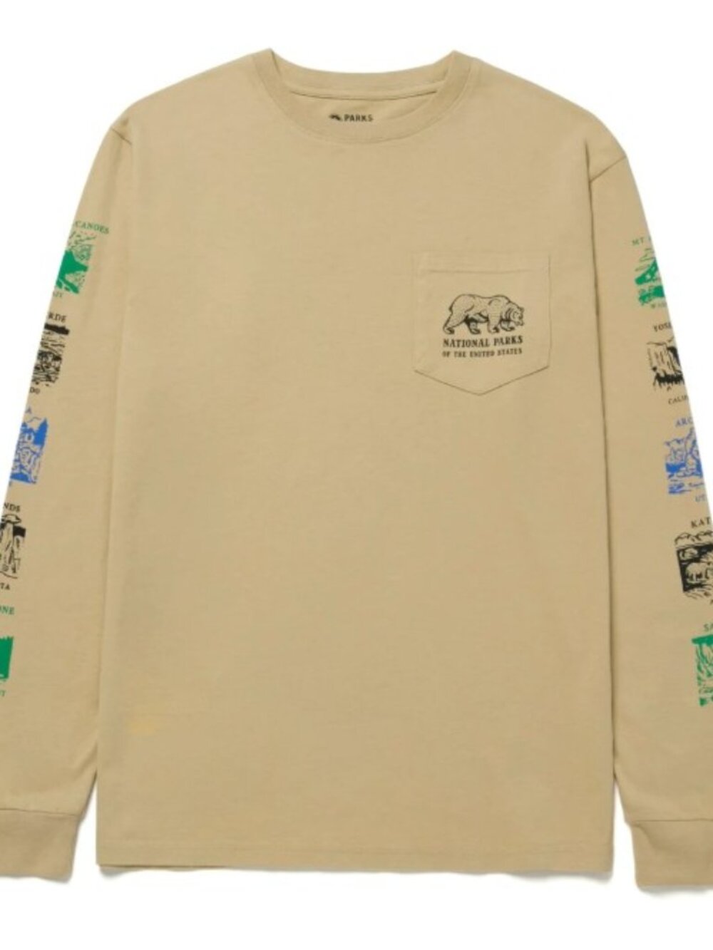 Parks Project National Park Checklist Long Sleeve T-Shirt Beige Mens L